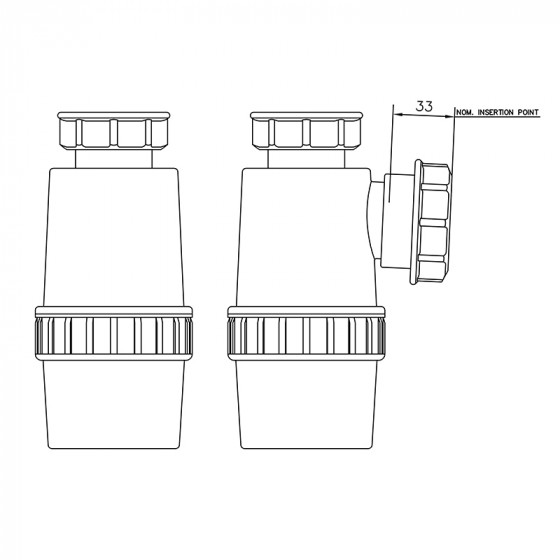 GBP 32mm P Trap - 76mm Seal Floplast * | GBP